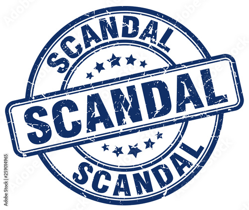 scandal blue grunge round vintage rubber stamp