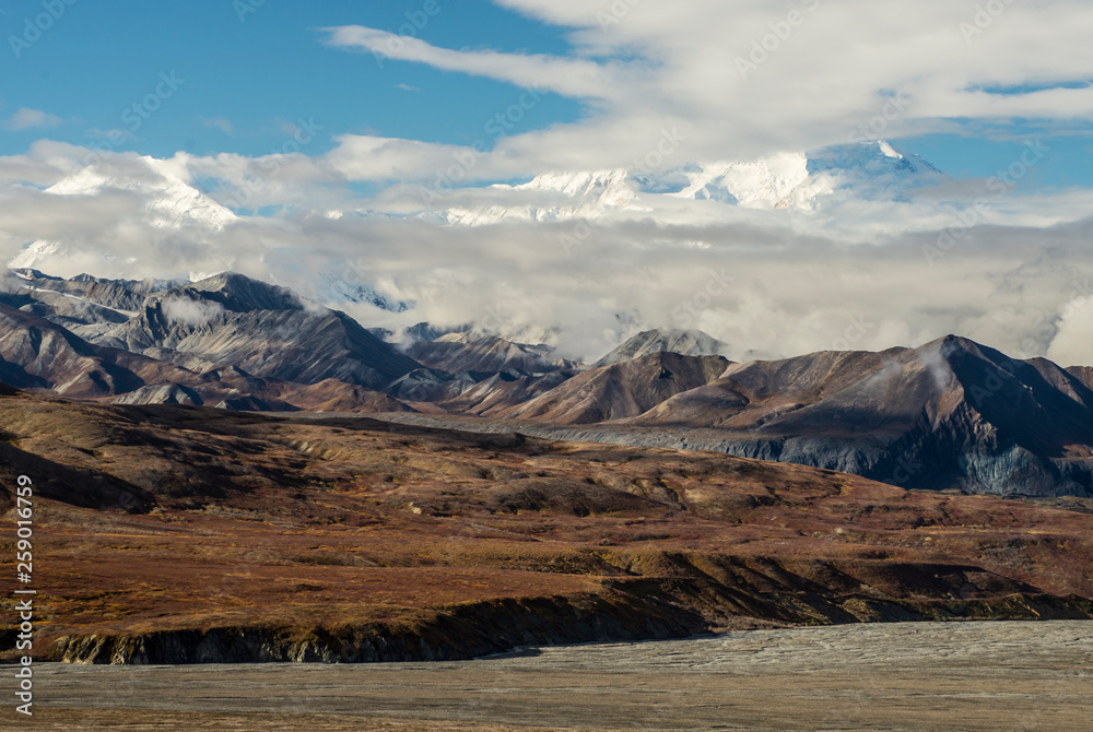 Scenic foggy landscape in Denali National Park. Scenic foggy landscape in Denali National Park.