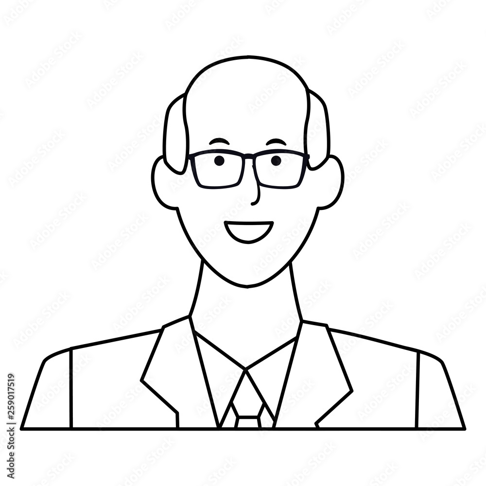 man portrait avatar black and white