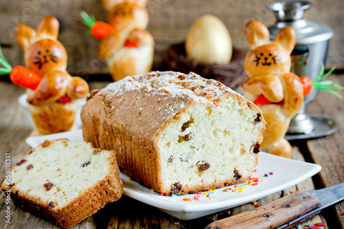 Russian Easter cake with raisins photo