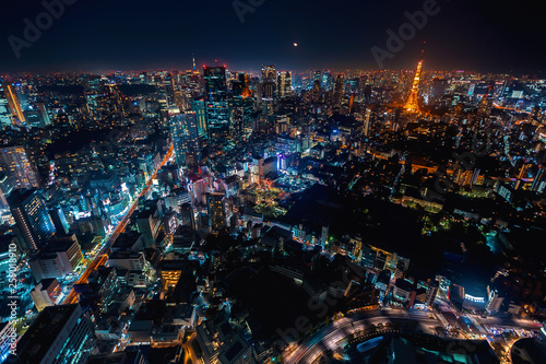 Wallpaper Mural Aerial view of Tokyo, Japan from Roppongi Hills at night Torontodigital.ca