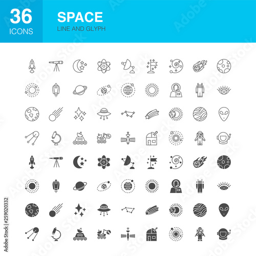 Space Line Web Glyph Icons