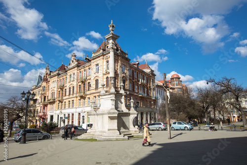 Jesus Christ crucified near Bernardine church in Lviv, Ukraine