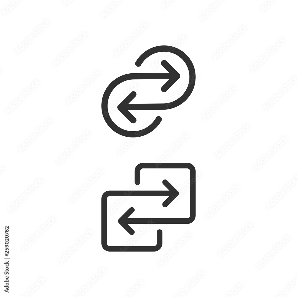 Repetitive process icon with square arrows explanation. Icon reflect renewable energy, recycling, repeatable industry and business processes. Vector illustration isolated on white background. Repetitive process icon with square arrows explanation. Icon reflect renewable energy, recycling, repeatable industry and business processes. Vector illustration isolated on white background.