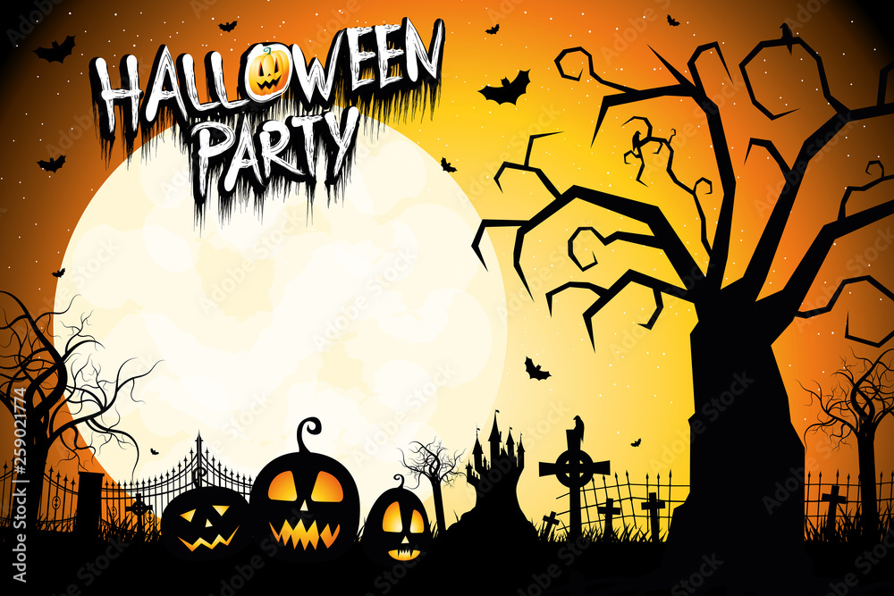 Fotografie Halloween party poster template - with copy space