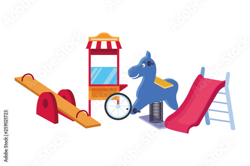 seesaw and pop corn playground game