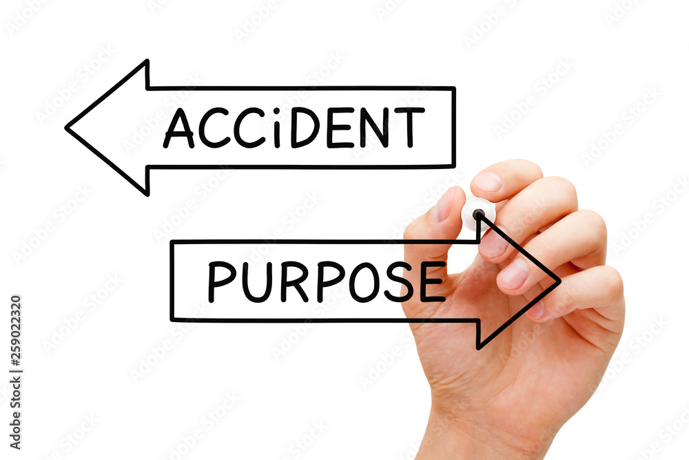 Purpose Or Accident Arrows Concept Purpose Or Accident Arrows Concept