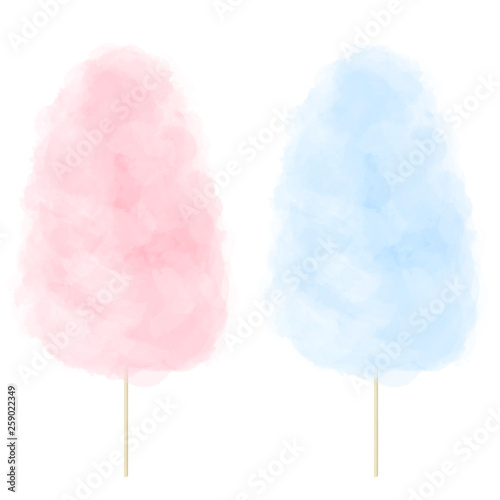 Cotton sugar candy small set. Deco sweet kids elements, card-, flyer- base clip art on white background
