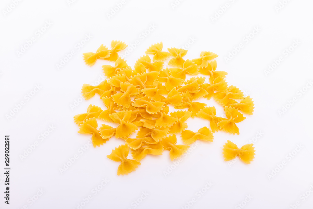 Macaroni isolated on white background. Top view. Macaroni isolated on white background. Top view.