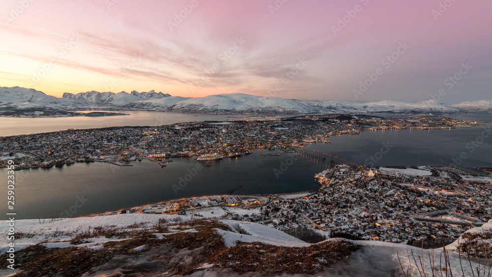 Aussicht auf Tromsö, Norwegen von oben