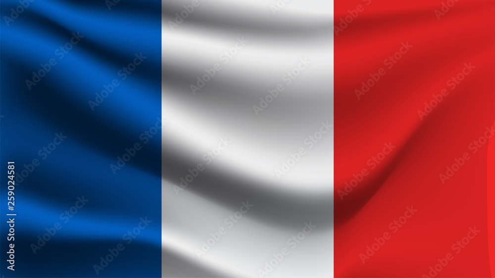 France flag waving with the wind, 3D illustration France flag waving with the wind, 3D illustration