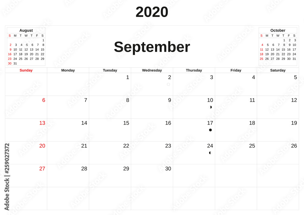 2020 a monthly calendar with white background. 2020 a monthly calendar with white background.