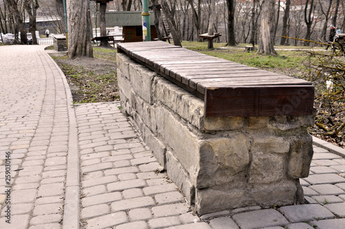 stone bench in the park