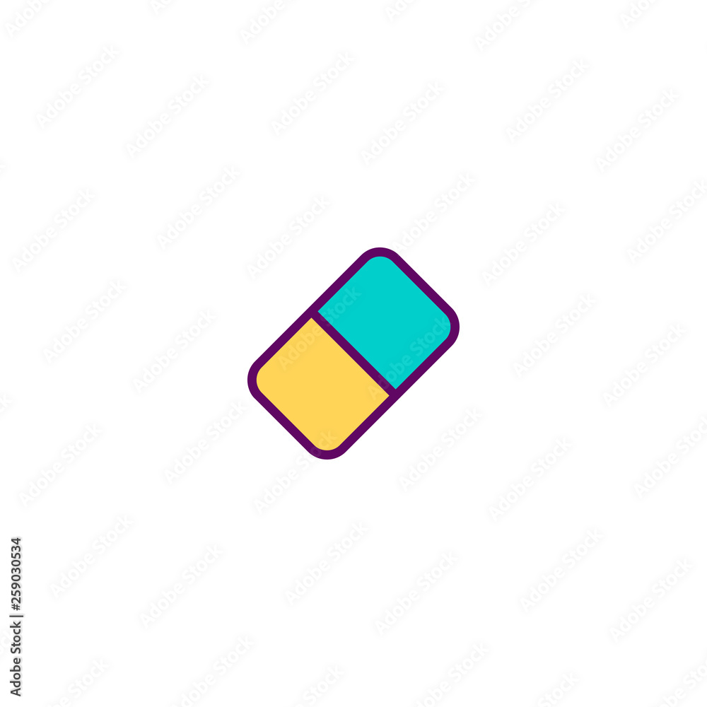 Eraser icon design. Stationery icon vector design Eraser icon design. Stationery icon vector design
