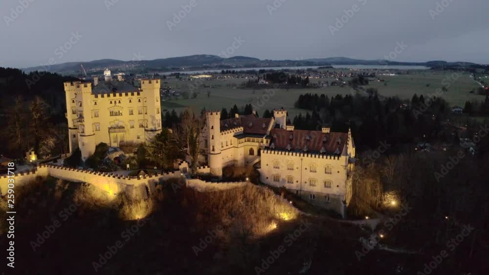 Aerial View of Hohenschwangau Castle Aerial View of Hohenschwangau Castle
