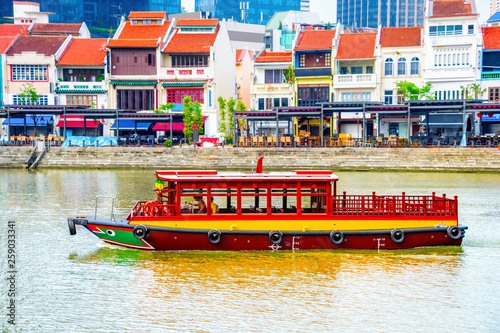Tourist boat, Boat Quay, Singapore