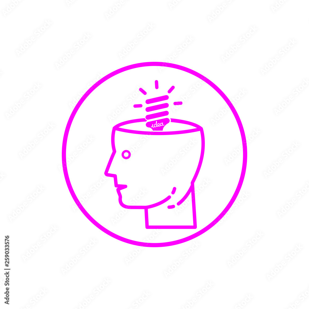 idea, bulb, light, energy bulb, head, thinking, creative business idea magenta color icon idea, bulb, light, energy bulb, head, thinking, creative business idea magenta color icon