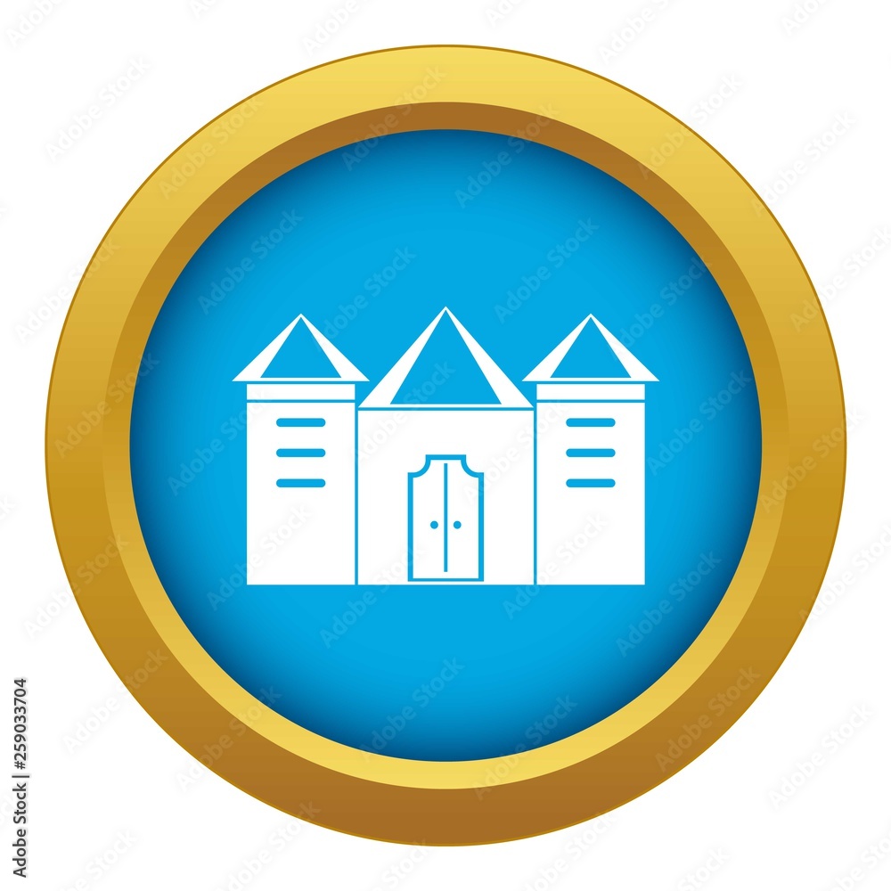 Wall and gate of the old fortress icon blue vector isolated on white background for any design Wall and gate of the old fortress icon blue vector isolated on white background for any design