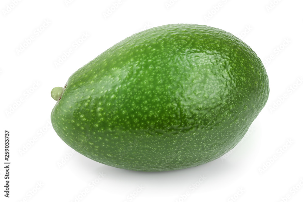 whole avocado isolated on white background close-up