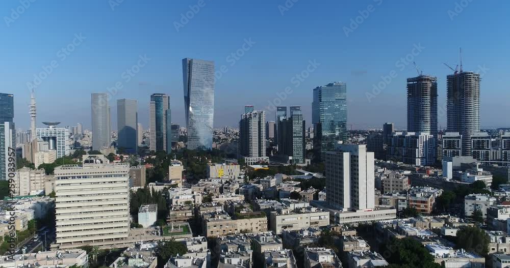 streets and tall buildings in Tel Aviv, Israel. streets and tall buildings in Tel Aviv, Israel.