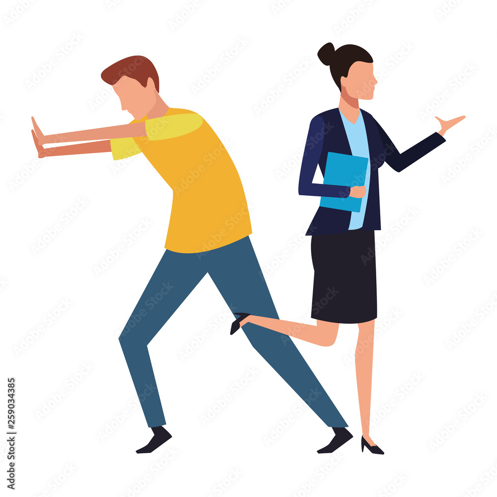 Coworkers teamwork cartoon