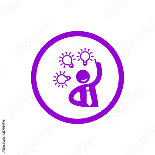 idea, bulb, light, energy bulb, head, thinking, creative business idea dark violet color icon