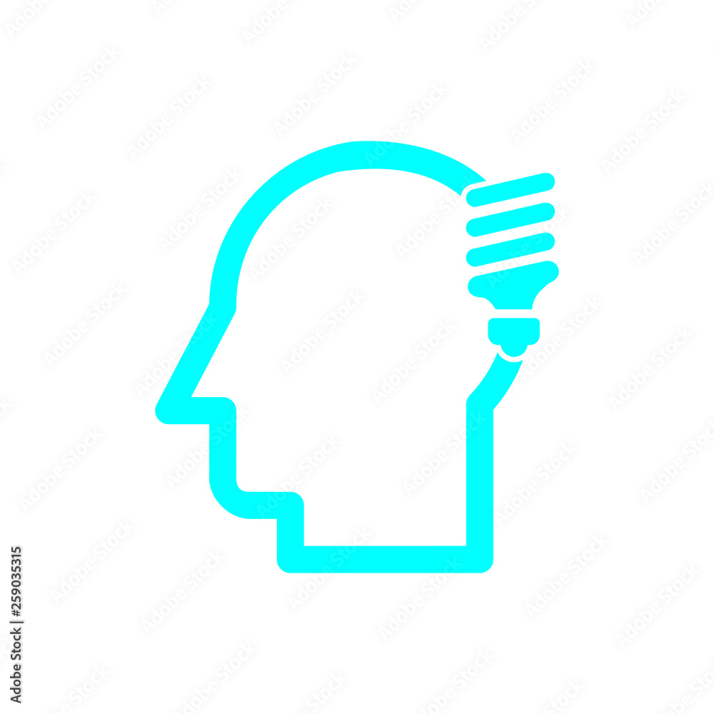 idea, bulb, light, energy bulb, head, thinking, creative business idea cyan color icon idea, bulb, light, energy bulb, head, thinking, creative business idea cyan color icon