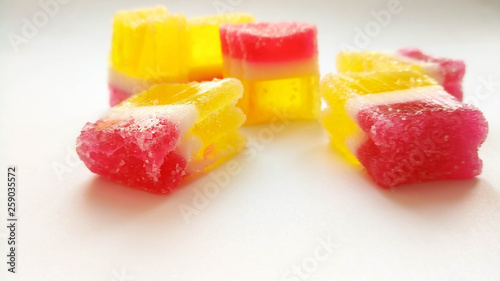 jelly candies on white background