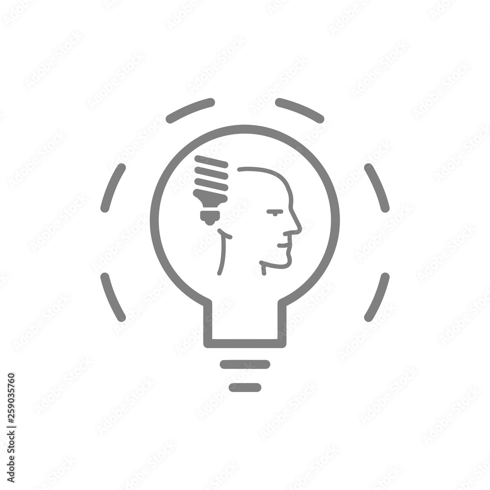 idea, bulb, light, energy bulb, head, thinking, creative business idea grey color icon idea, bulb, light, energy bulb, head, thinking, creative business idea grey color icon