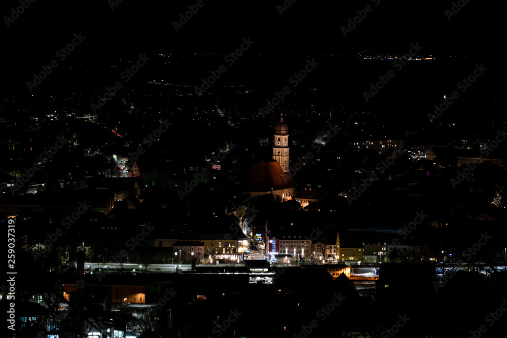 Small German city at night - Amberg, Bavaria