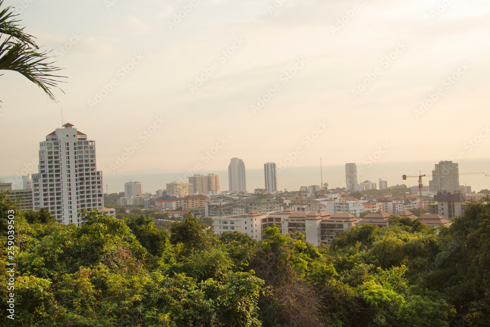 Beautiful view of the panorama of Pattaya, Thailand