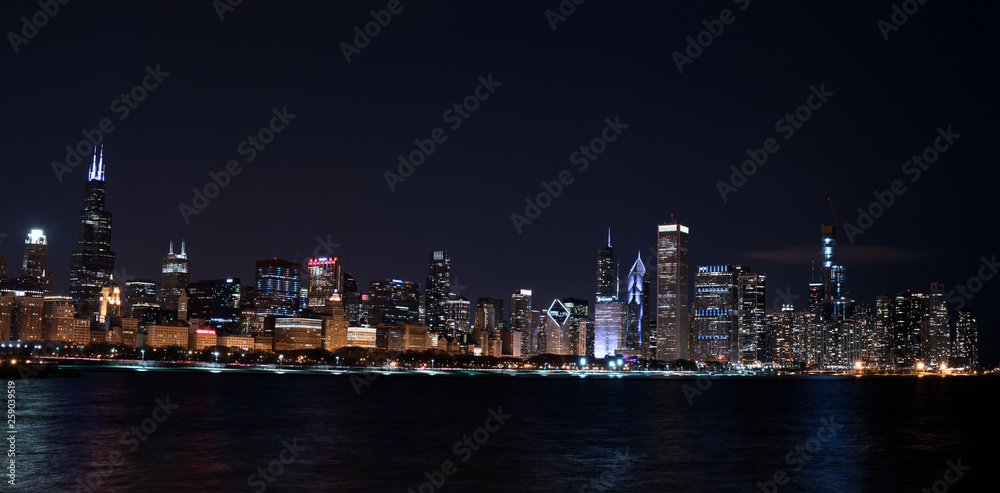 Chicago Skyline at Night