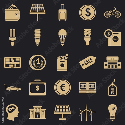 Monetary relations icons set. Simple set of 25 monetary relations vector icons for web for any design