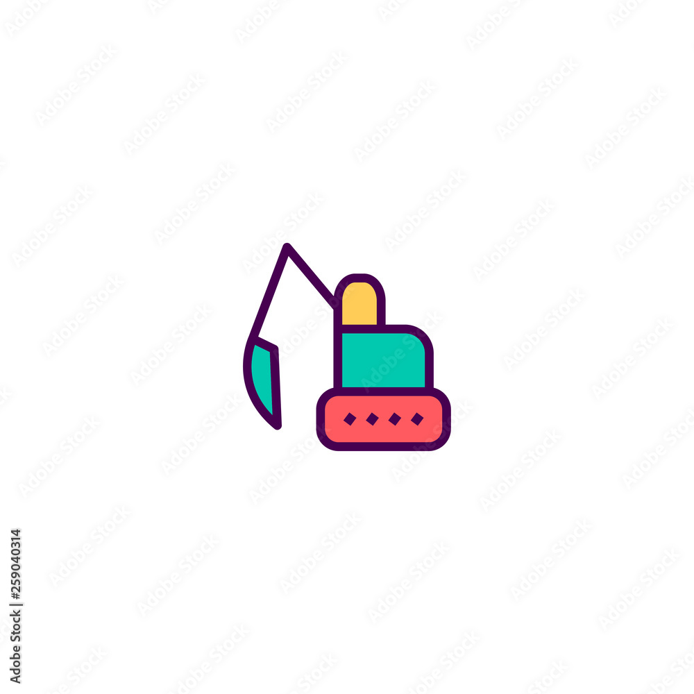 Excavator icon design. Transportation icon vector design Excavator icon design. Transportation icon vector design