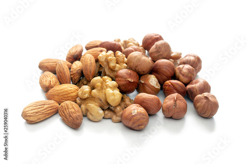 Almonds, hazelnuts and walnuts