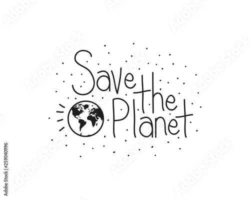 save the planet label icon