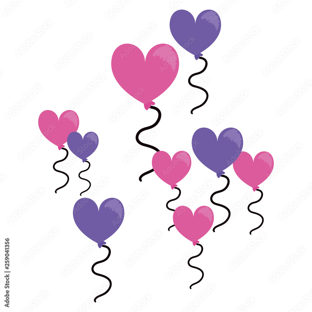 balloons shaped hearts decoration