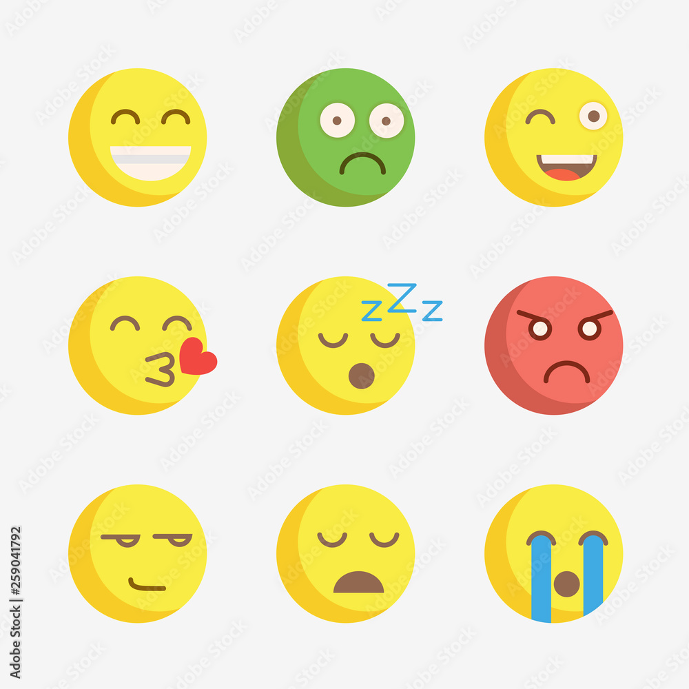 Fototapeta premium Emoji. Vector icons emoji. Expressionless emoji.