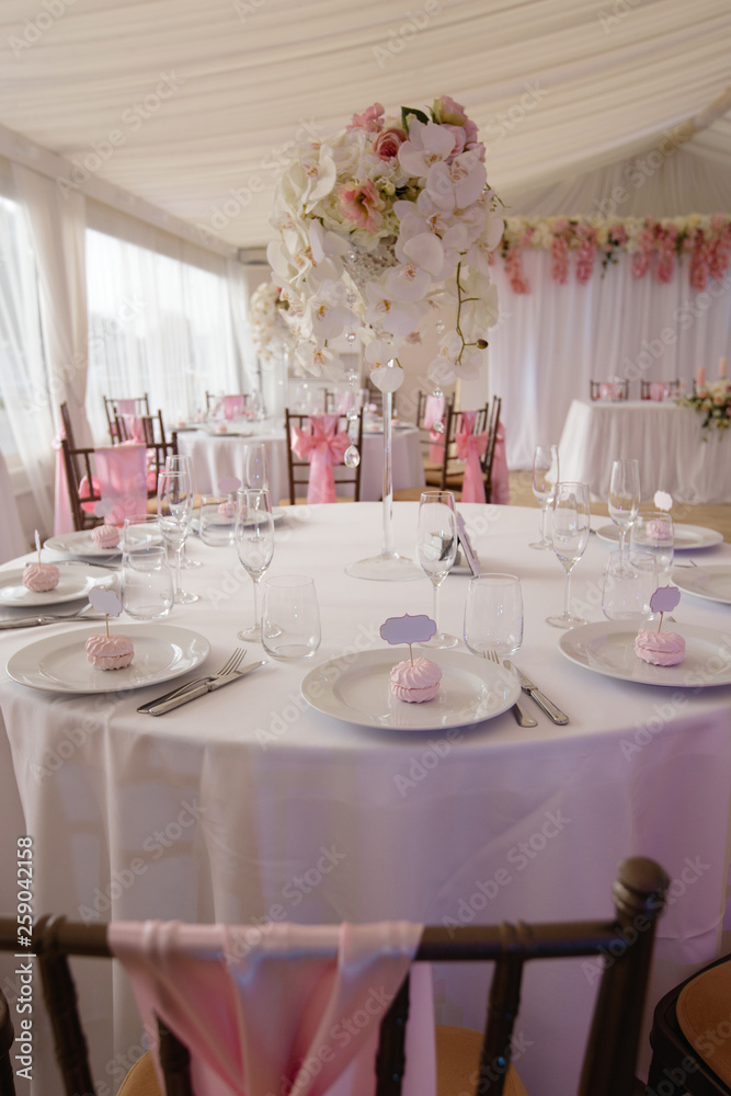 Blank ad space frame sign - Wedding Setup decoration during Reception - Tender pink and white color - Zephyr and marshmallow details Blank ad space frame sign - Wedding Setup decoration during Reception - Tender pink and white color - Zephyr and marshmallow details