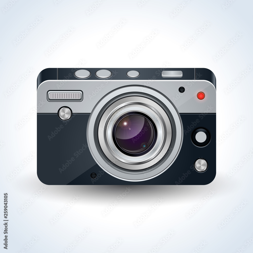 Realistic digital photo camera vector illustration Realistic digital photo camera vector illustration