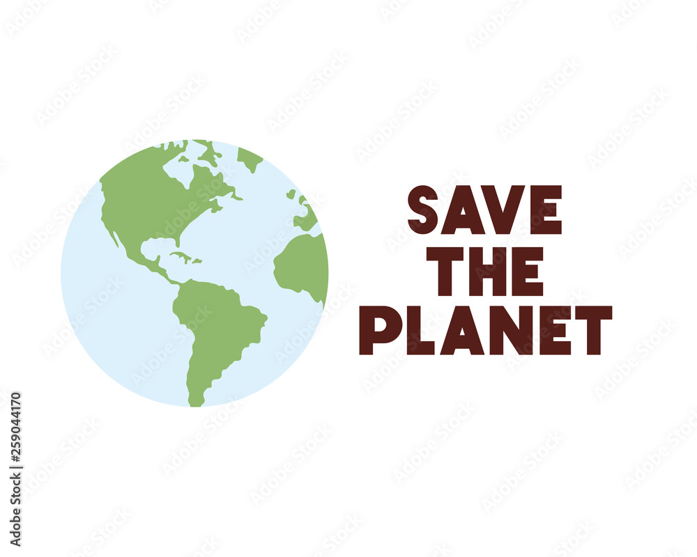 save the planet label icon