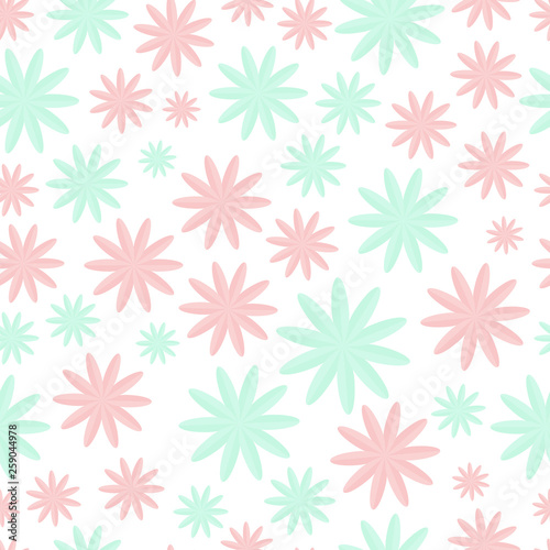 Vector Floral Pattern in Pastel Colors