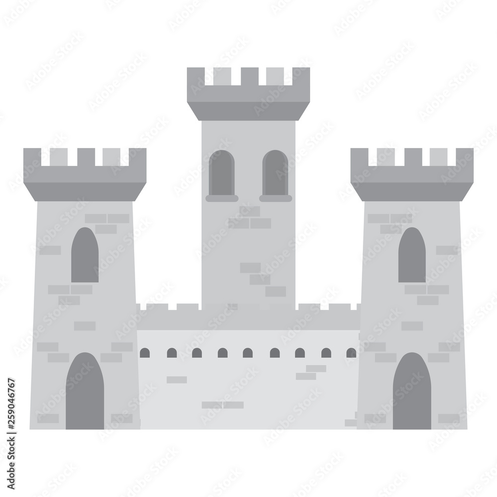 Front view of a castle