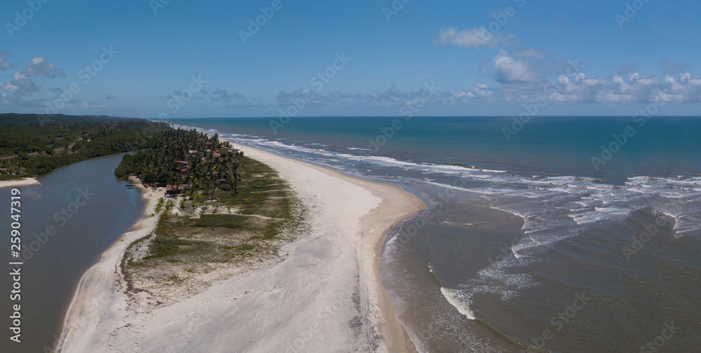 Aerial view of Ilha do Desejo - South Bahia Brazil