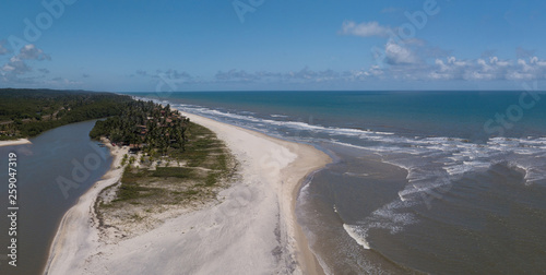 Aerial view of Ilha do Desejo - South Bahia Brazil