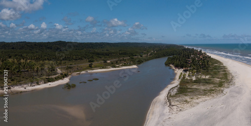 Aerial view of Desire Island - South of Bahia Brazil