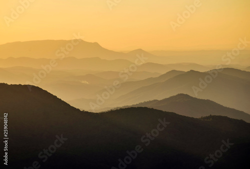 Fototapeta Naklejka Na Ścianę i Meble -  Sunset colorful  layers on Max Patch Mountain.