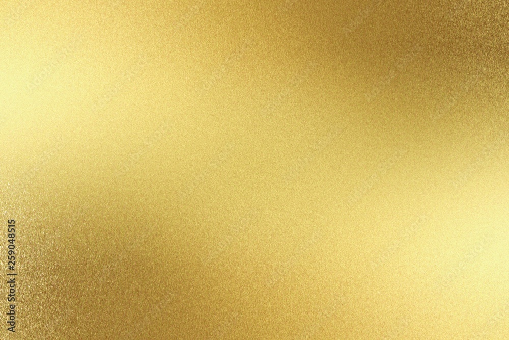 Fototapeta premium Abstract texture background, reflection polished gold steel panel