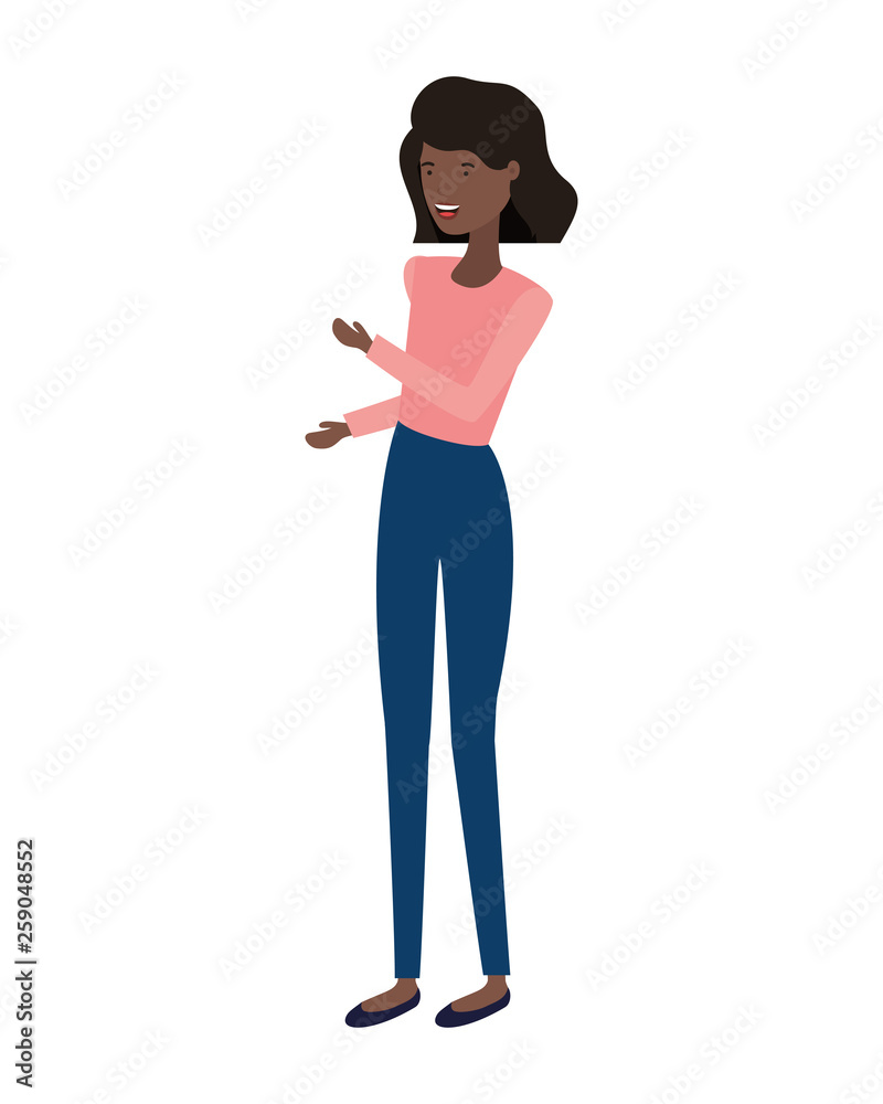 young woman standing avatar character young woman standing avatar character