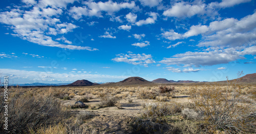 Old volcanios are the feature of this desert landscape in the Mojave desert. 